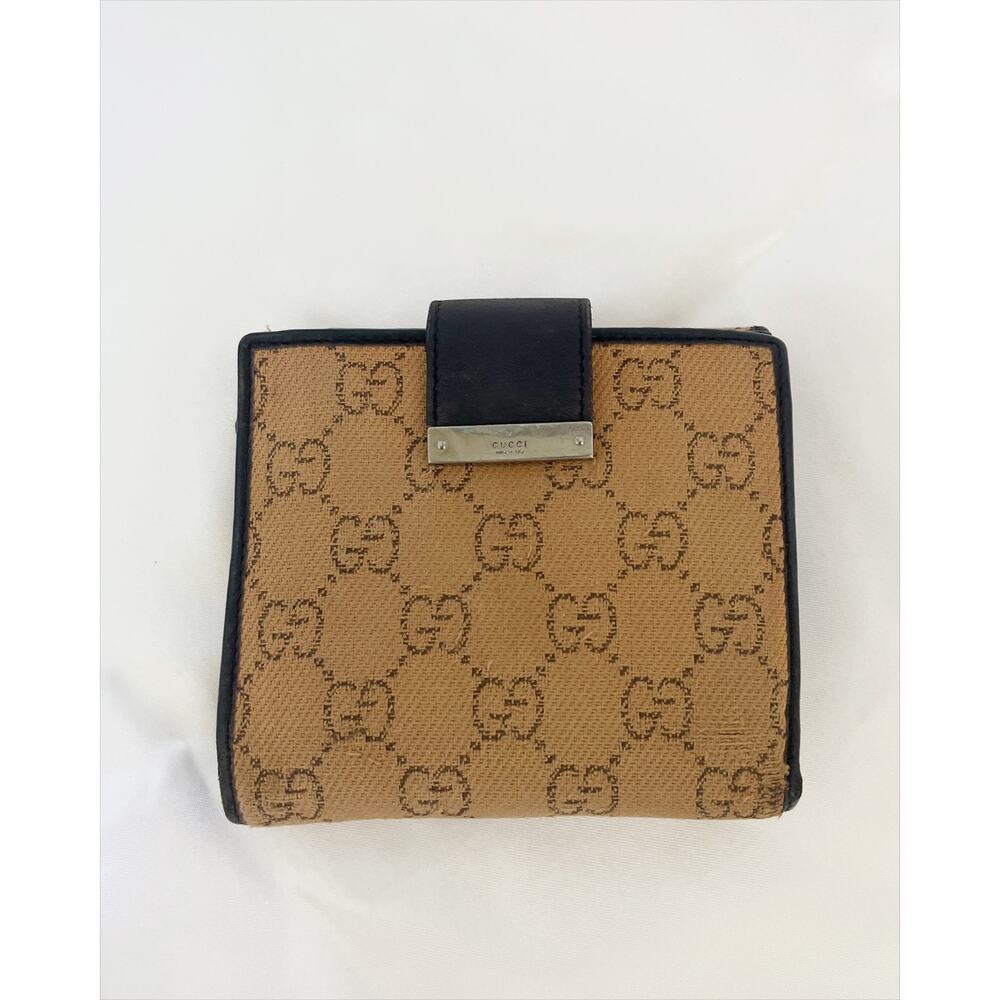 GUCCI Vintage Brown GG Canvas Bifold Wallet